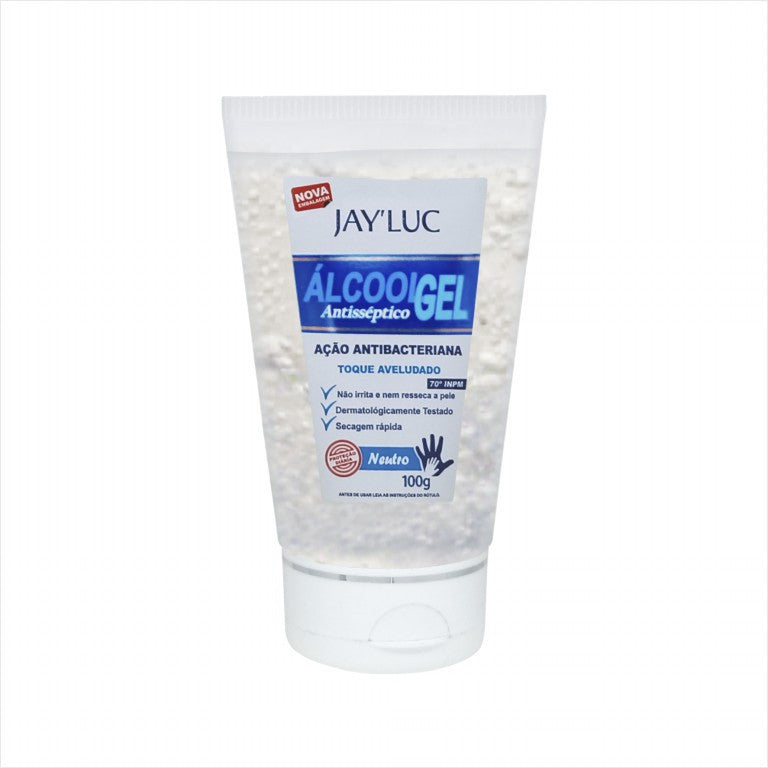 Alcool Gel Antisseptico JayLuc 100 g Neutro Bisnaga